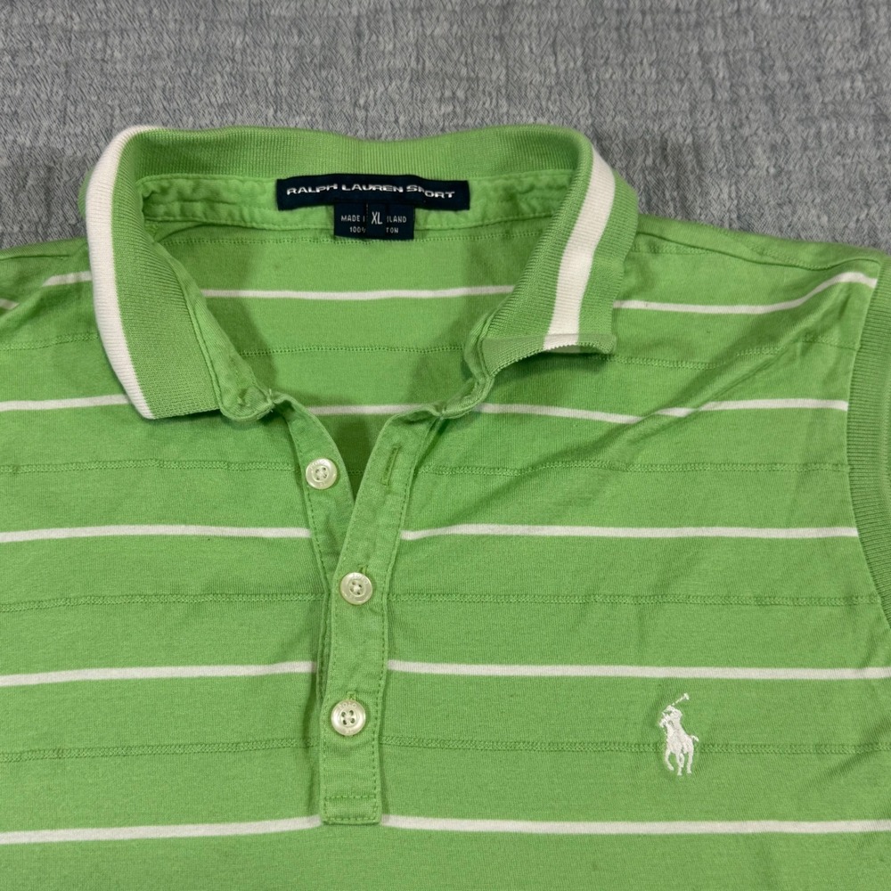 Ralph Lauren Sport Women's XL Sleeveless Polo Golf Tennis Tank Top Green Striped
